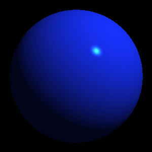 a ray traced sphere 
with a heavy shadow